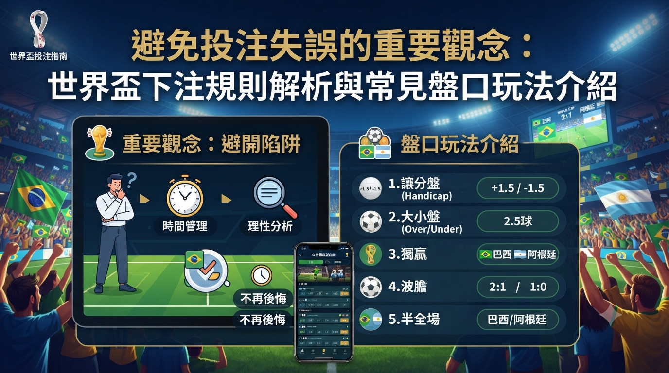 避免投注失誤的重要觀念：世界盃下注規則解析與常見盤口玩法介紹
